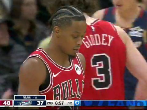 NBA常规赛：公牛vs骑士第2节英文原声回放