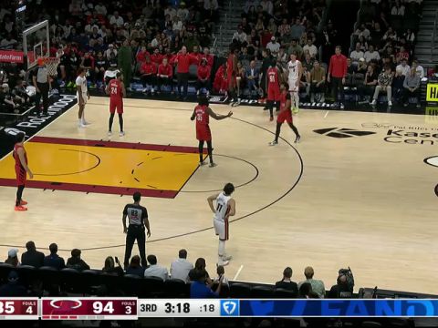 开拓者vs热火第3节英文原声回放