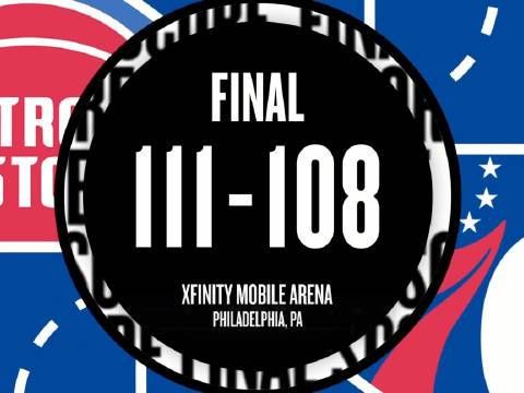 [微博全场集锦]🏀活塞逆转76人豪取6连胜！ CC26+11 杜伦21+16 马克西33+7