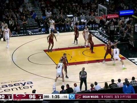 NBA常规赛：骑士vs热火第3节英文原声回放