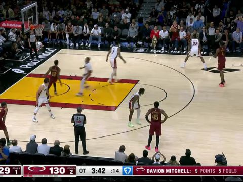 NBA常规赛：骑士vs热火加时赛中文解说回放