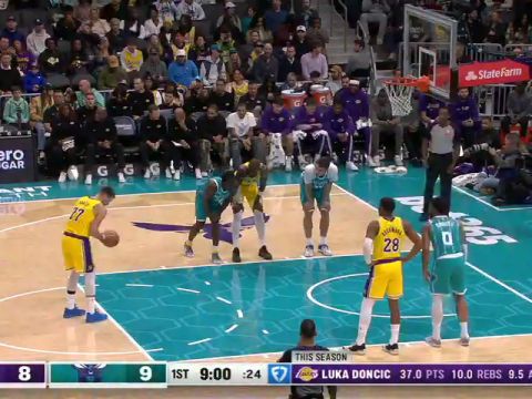 NBA常规赛：湖人vs黄蜂第1节英文原声回放