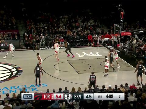 NBA常规赛：猛龙vs篮网第2节英文原声回放