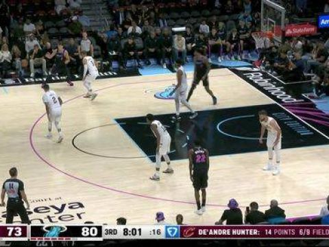 [腾讯全场集锦]🏀残阵骑士末节逆转热火 波特19+8 阿伦30+10 鲍威尔27分