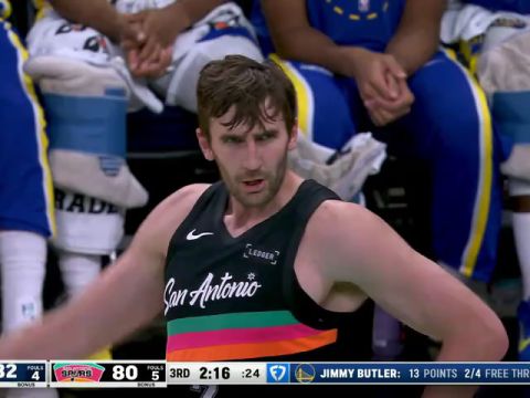 NBA常规赛：勇士vs马刺第3节中文解说回放