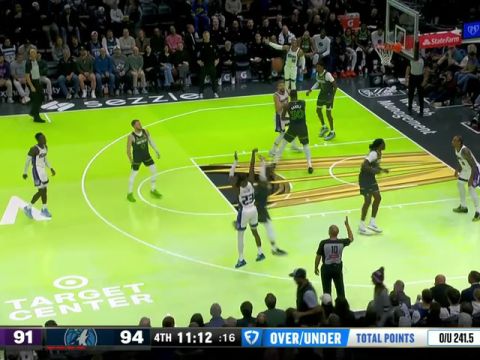 NBA杯小组赛西部A组：国王vs森林狼英文原声全场回放