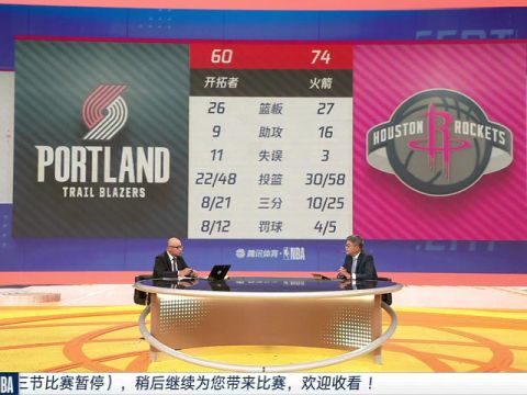 NBA杯小组赛西部C组：开拓者vs火箭第3节中文解说回放