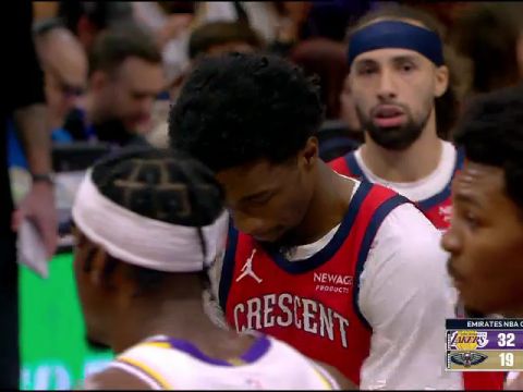 湖人vs鹈鹕英文原声全场回放