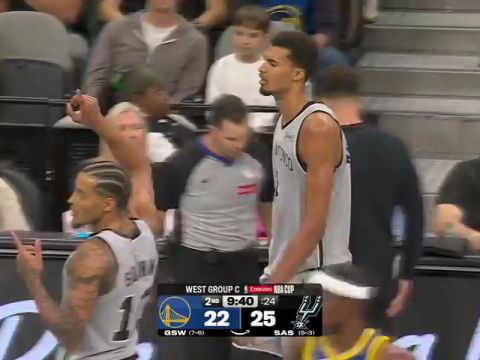 勇士vs马刺第2节英文原声回放