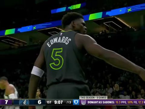 爱德华兹vs国王集锦 全场拿下30+4+4犀利进攻打穿国王防线
