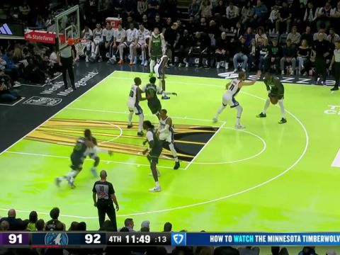 兰德尔vs国王集锦 全场拿下26+11+5关键时刻助球队扩大优势