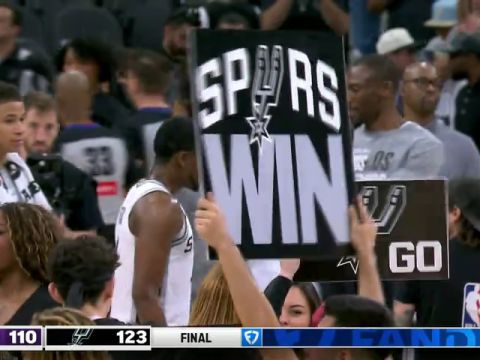 国王vs马刺第4节英文原声回放