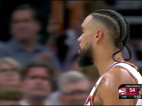 NBA常规赛：老鹰vs太阳第2节英文原声回放