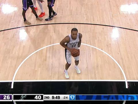 国王vs马刺第2节英文原声回放