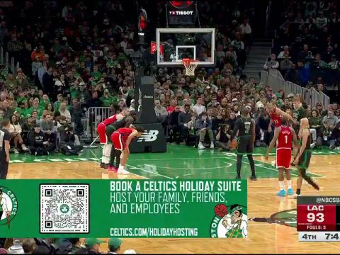 NBA常规赛：快船vs凯尔特人英文原声全场回放