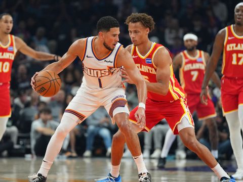 布克vs老鹰集锦 外线失准6中0拿到27分7助攻吞下败果