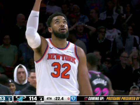 NBA常规赛：尼克斯vs热火第4节英文原声回放