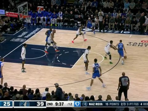 NBA常规赛：独行侠vs森林狼第2节英文原声回放