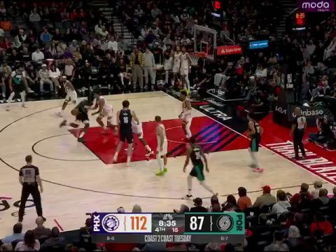 NBA常规赛：太阳vs开拓者英文原声全场回放