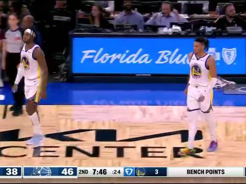 NBA常规赛：勇士vs魔术第2节中文解说回放