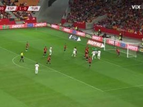 [进球视频]不丢球金身告破！居尔破门，西班牙遭土耳其1-1扳平