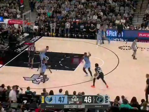 灰熊vs马刺第2节中文解说回放