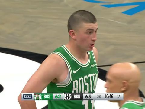 NBA常规赛：凯尔特人vs篮网第3节英文原声回放