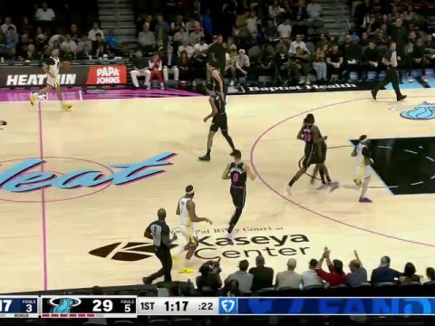 勇士vs热火第1节英文原声回放