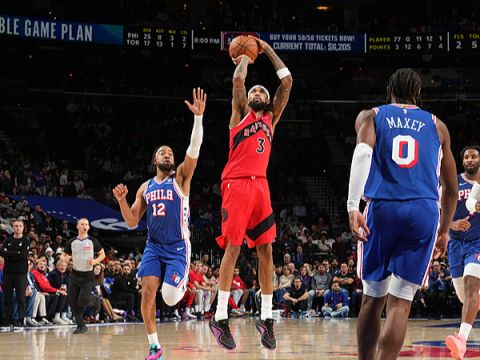 猛龙121-112费城 英格拉姆22+5巴雷特22分喜获5连胜