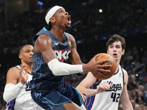 亚历山大vs国王集锦 全场拿下33+8+3全面数据带领雷霆拿下比赛胜利