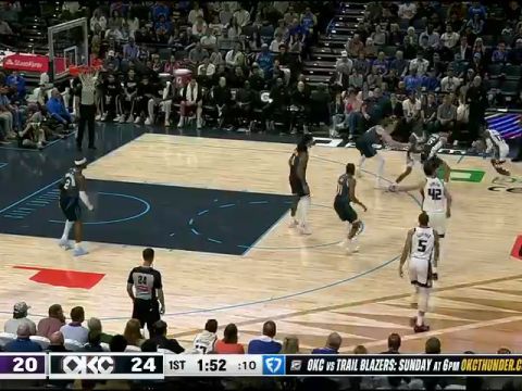 NBA常规赛：国王vs雷霆第1节英文原声回放