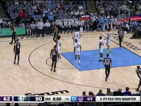 NBA常规赛：国王vs灰熊第3节英文原声回放