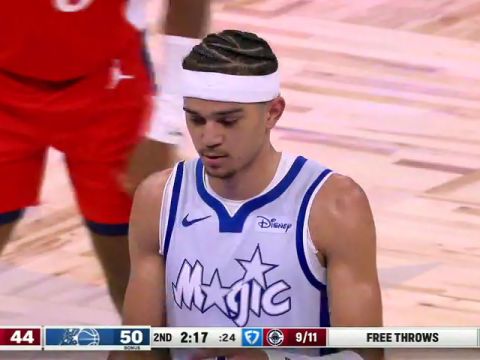 NBA常规赛：快船vs魔术第2节英文原声回放