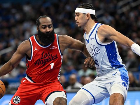 快船101-129魔术 哈登空砍31分魔术大胜送快船三连败