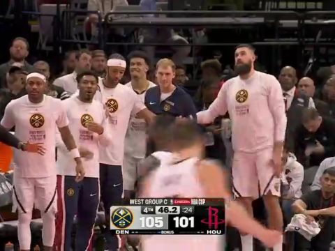 NBA杯小组赛西部C组：掘金vs火箭第4节英文原声回放