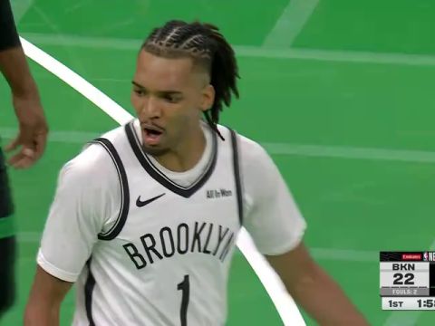 篮网vs凯尔特人第1节英文原声回放