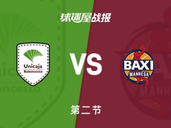 西篮甲常规赛：马拉加半场领先曼雷萨12分，巴尔切洛夫斯基得到8分，阿戈斯蒂尼得到8分