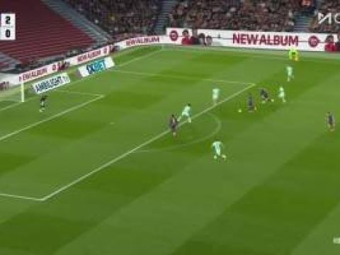 [进球视频]巴萨3-0领先！埃里克·加西亚抢断后直塞，费尔明破门