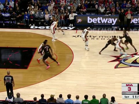 马克西vs热火集锦 全场27+6命中5记三分难救主