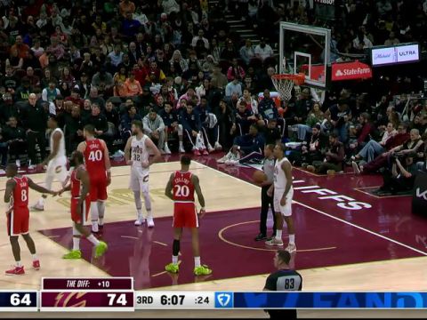 NBA常规赛：快船vs骑士第3节英文原声回放