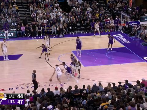 湖人vs爵士第2节英文原声回放