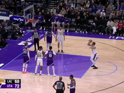 湖人vs爵士第3节英文原声回放