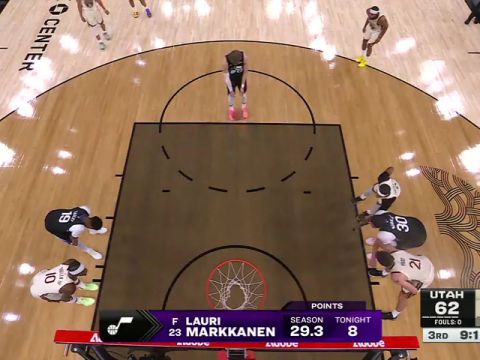 NBA常规赛：爵士vs勇士第3节英文原声回放