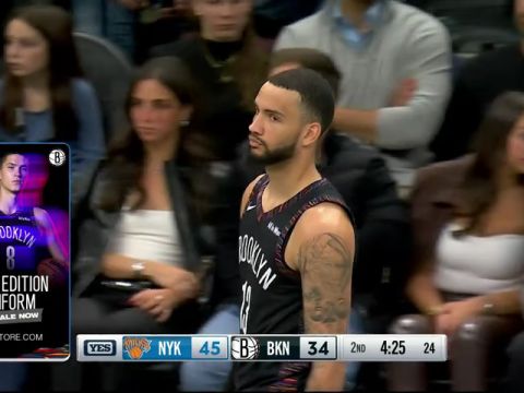 NBA常规赛：尼克斯vs篮网第2节英文原声回放