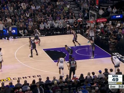 NBA常规赛：森林狼vs国王第2节英文原声回放