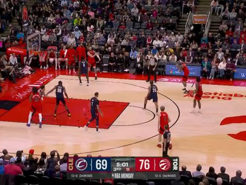 骑士vs猛龙第3节英文原声回放