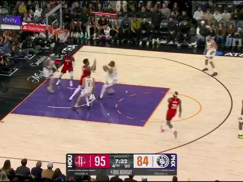 NBA常规赛：火箭vs太阳第4节英文原声回放