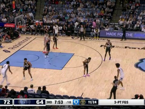 NBA常规赛：掘金vs灰熊第3节英文原声回放