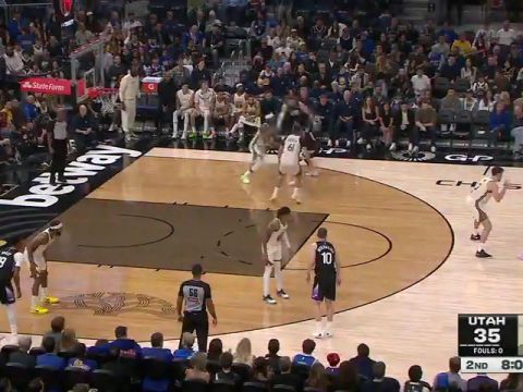 NBA常规赛：爵士vs勇士英文原声全场回放