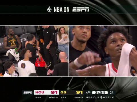 NBA杯小组赛：火箭vs勇士第4节英文原声回放